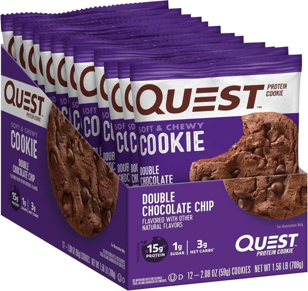 Quest Nutrition Peanut Butter Protein Cookie, 1g Sugar, 15g Protein, 5g Net Carbs, 12 Count