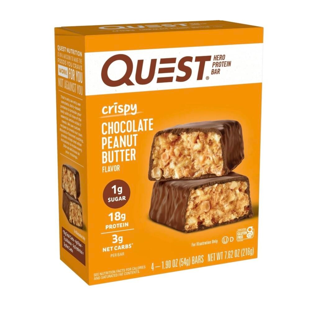 Quest Protein Bar, Crispy Chocolate Caramel Pecan  Crispy Chocolate Peanut Butter. (2pack)