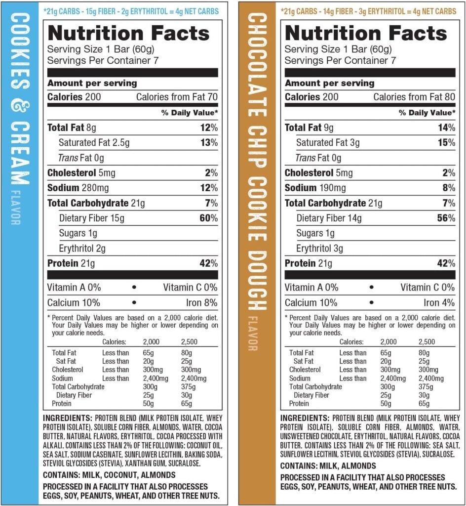 Quests Nutrition Protein Bars, Chocolate Chip Cookie Dough, Cookies  Cream, High Protein Low Carb, Gluten Free, Keto Friendly, 14 Count